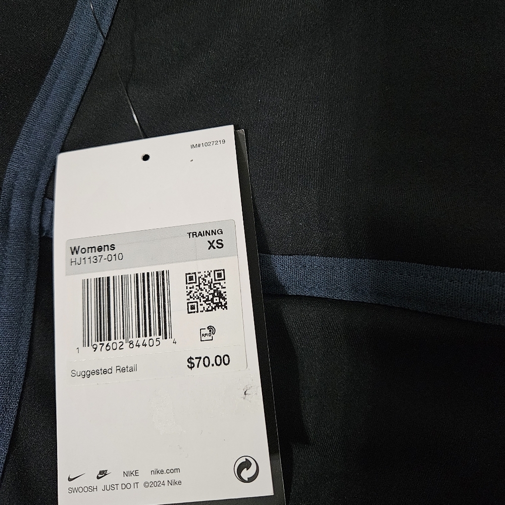 Nike Black Leggings with Blue Piping - Picture 3 of 8
